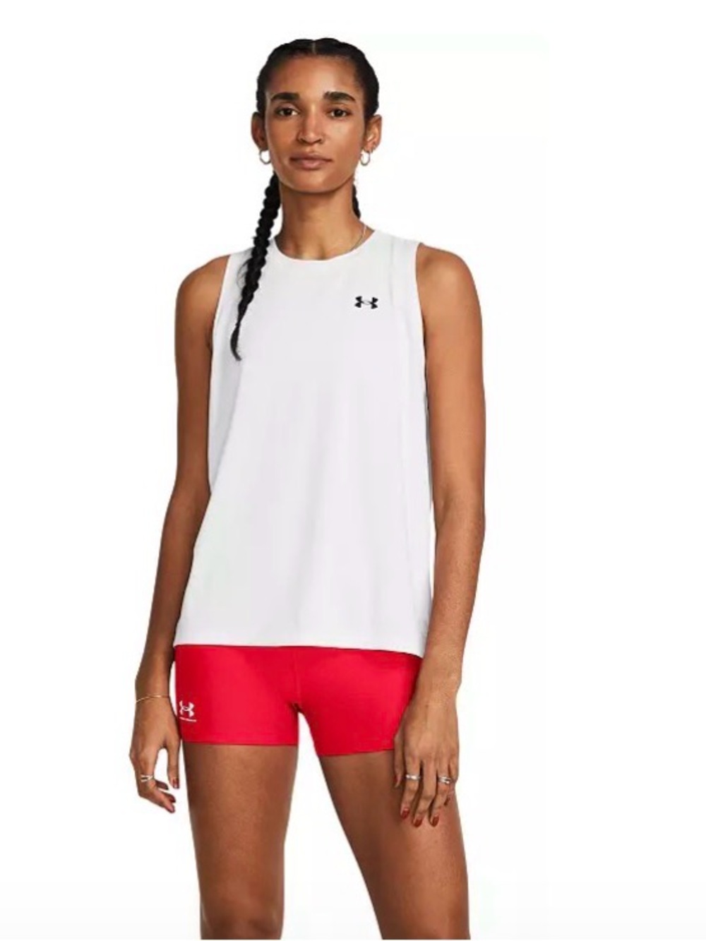 Under Armour Women’s Red Logo Waistband Bike Shorts - Picture 3 of 6
